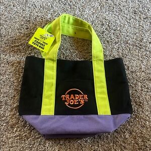 Black and Purple Canvas Tote Bag